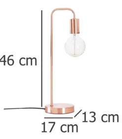 Lampa stołowa KELI, metalowa, 46 cm