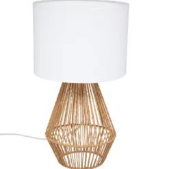 Lampa stołowa LILA, podstawa z plecionki, 40 cm