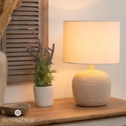Lampa stołowa na ceramicznej podstawie DAVIA, wys. 40 cm
