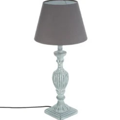Lampa stołowa PATINE GRIS z abażurem, 56 cm