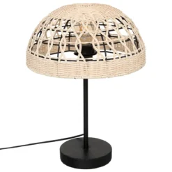 Lampa stołowa RORY, pleciony klosz, wys. 41, 5 cm