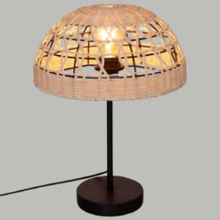 Lampa stołowa RORY, pleciony klosz, wys. 41, 5 cm