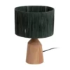 Lampa stołowa TRAPEZE z drewnianą podstawą, Ø 25 cm