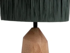 Lampa stołowa TRAPEZE z drewnianą podstawą, Ø 25 cm