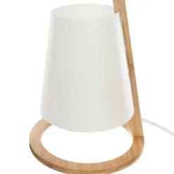 Lampa stołowa z bambusową podstawką