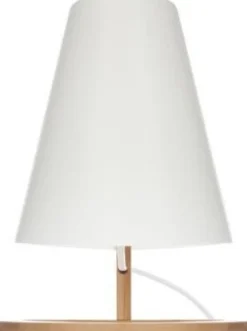 Lampa stołowa z bambusową podstawką