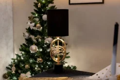 Lampa stołowa ze złotym zdobieniem CIRCLY