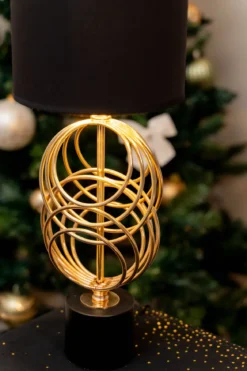Lampa stołowa ze złotym zdobieniem CIRCLY