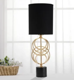 Lampa stołowa ze złotym zdobieniem CIRCLY