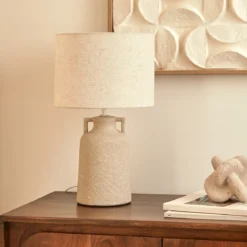 Lampa stołowa z kamionkową podstawą GIBUS, Ø 28 x 45,5 cm