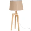 Lampa stołowa z lnianym abażurem, 66 cm