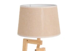 Lampa stołowa z lnianym abażurem, 66 cm