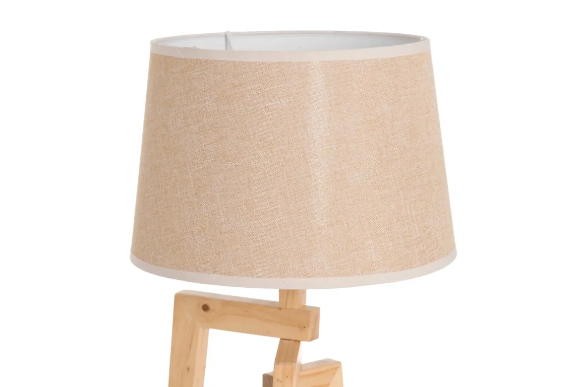 Lampa stołowa z lnianym abażurem, 66 cm