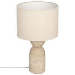 Lampa stołowa z trawertynową podstawą ERIN, Ø 28 x 47,5 cm