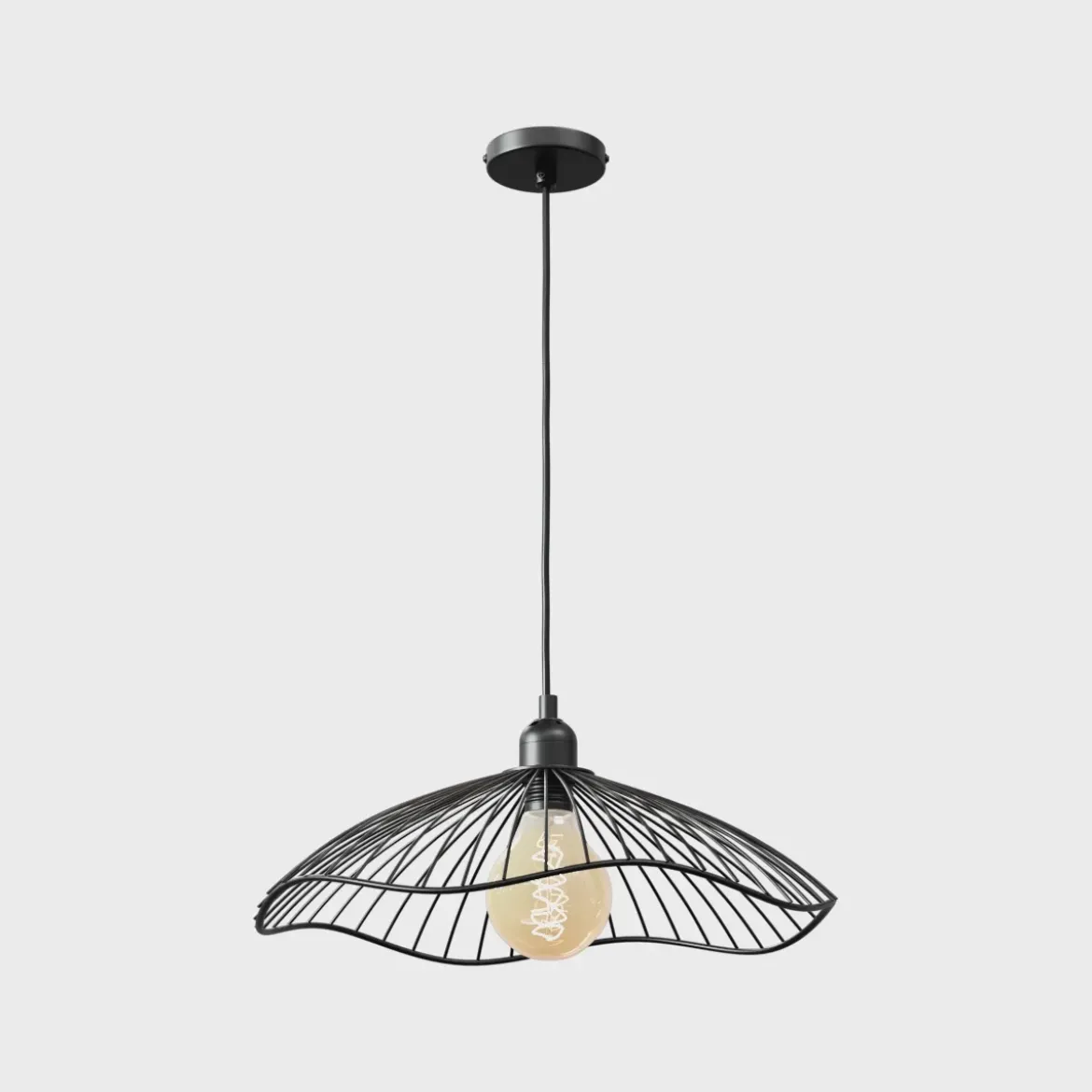 Lampa wisząca GALT, metalowa, Ø 34 cm