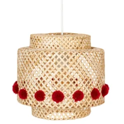 Lampa wisząca LIBY BAMB z ażurowym kloszem z bambusa, Ø 40 cm