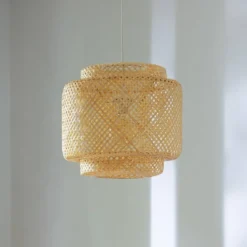 Lampa wisząca LIBY z ażurowym kloszem z bambusa, Ø 40 cm