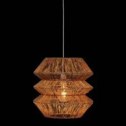Lampa wisząca nad stół LIZA klosz z plecionki juta, Ø 38 cm