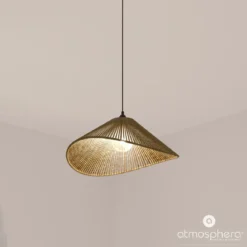 Lampa wisząca nad stół MYHA pleciony klosz, 58 cm