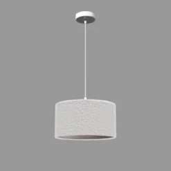 Lampa wisząca TINA, abażur bouclé, Ø 37 cm