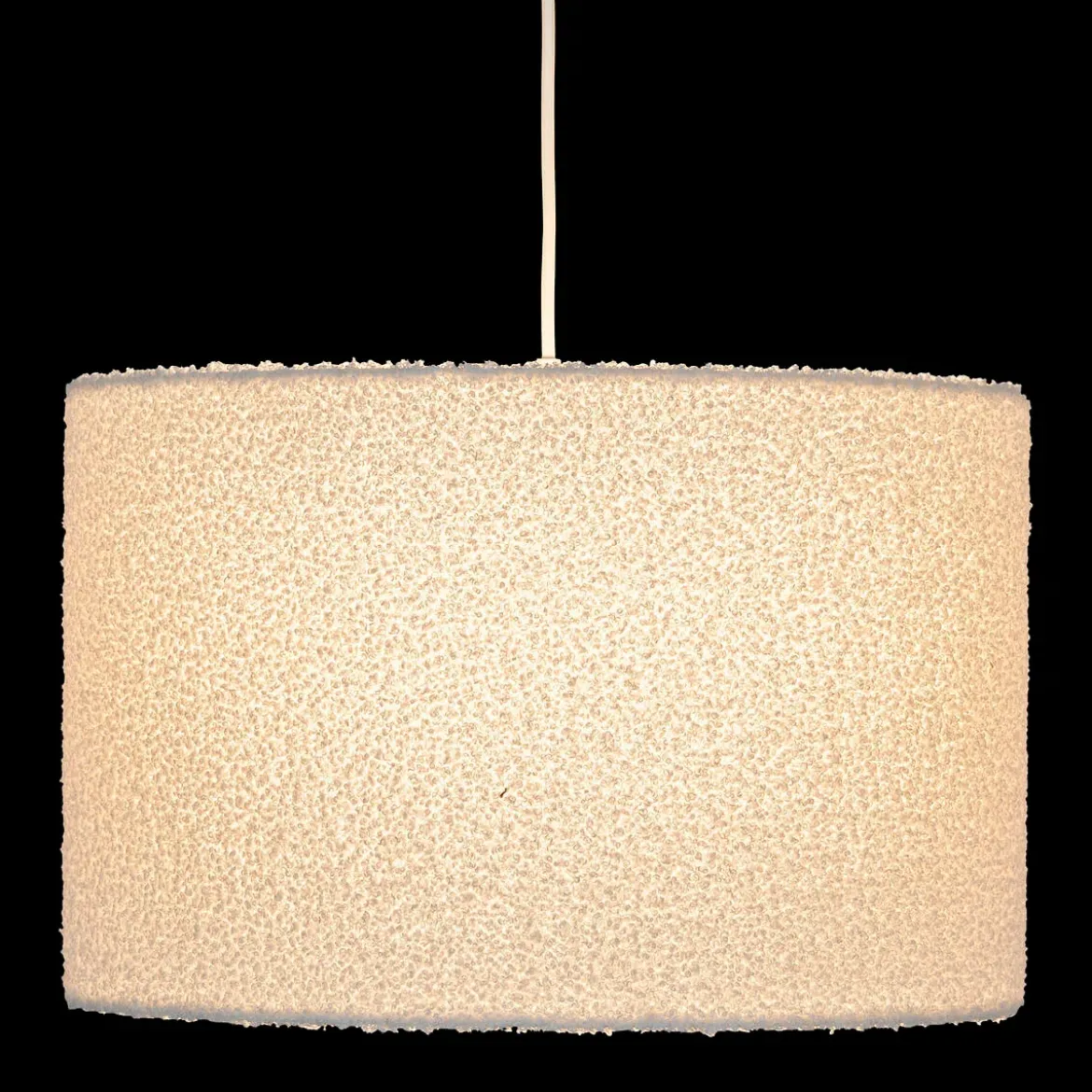 Lampa wisząca TINA, abażur bouclé, Ø 37 cm