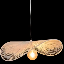 Lampa wisząca z bawełny ADELIA, 58 x 56 x 100 cm, biały