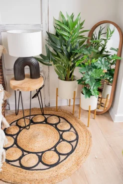 Lampa z abażurem Eidel i z ceramiczną podstawą, 40,5 cm