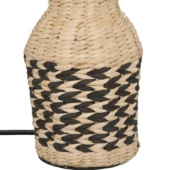 Lampa z abażurem Hiacynt, podstawa z plecionki, 49 cm
