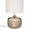 Lampa z beżowym abażurem Kais, metalowa podstawa, wys. 52 cm