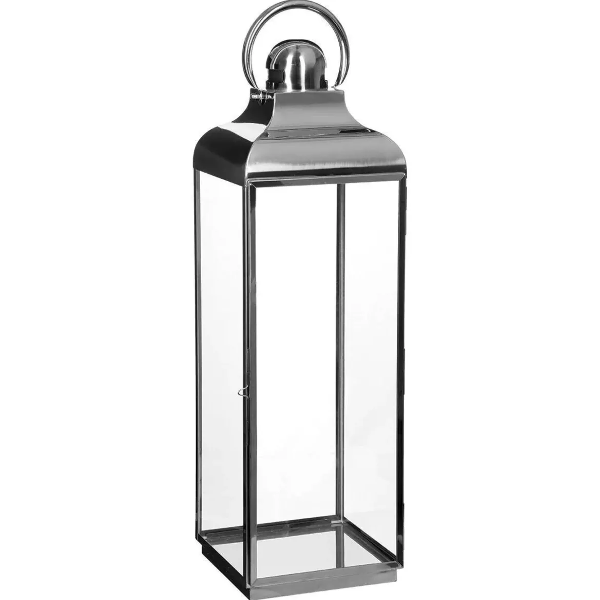 Lampion dekoracyjny szklany INOX, 3 sztuki w komplecie