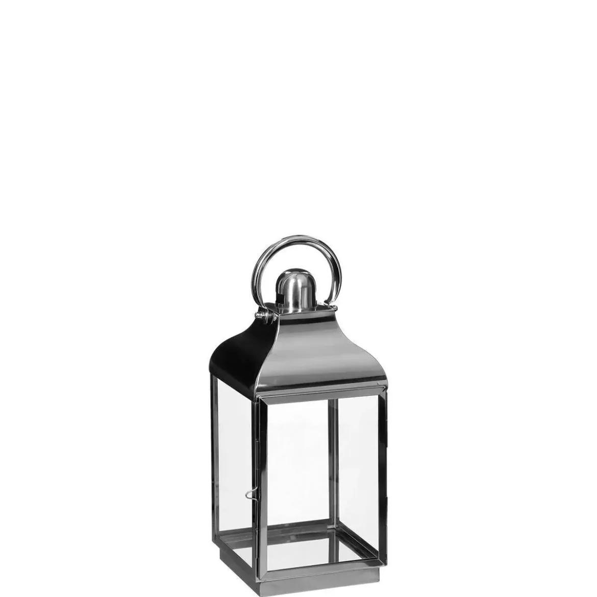 Lampion dekoracyjny szklany INOX, 3 sztuki w komplecie