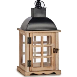 Lampion drewniany MIRO, 39 cm