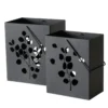 Lampion metalowy CALYPSO, czarny, 2 sztuki