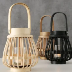 Lampion na świeczkę, bambusowy, ILVIE