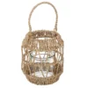 Lampion rattanowy na taras, z rączką, wys. 18 cm