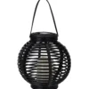 Lampion solarny, czarna kula, Ø 21 cm