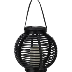 Lampion solarny, czarna kula, Ø 21 cm