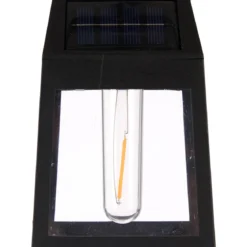 Lampion solarny do ogrodu led, industrialna żarówka, 9,3 x 6,6 x 13 cm