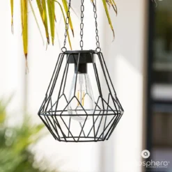Lampion solarny ogrodowy FLAVE, wys. 60 cm, wiszący