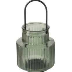 Lampion szklany z ryflowanego szkła RIFFA, Ø 12,9 cm