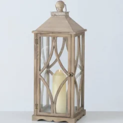 Lampiony drewniane KAROL, duże, 2 sztuki