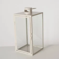 Lampiony metalowe ARANIA, beżowe, 2 sztuki