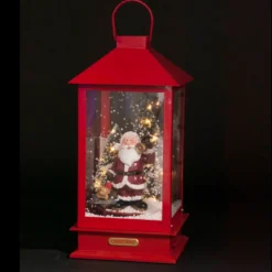 Lampion z Mikołajem, podświetlenie LED, ruchoma, 38 cm