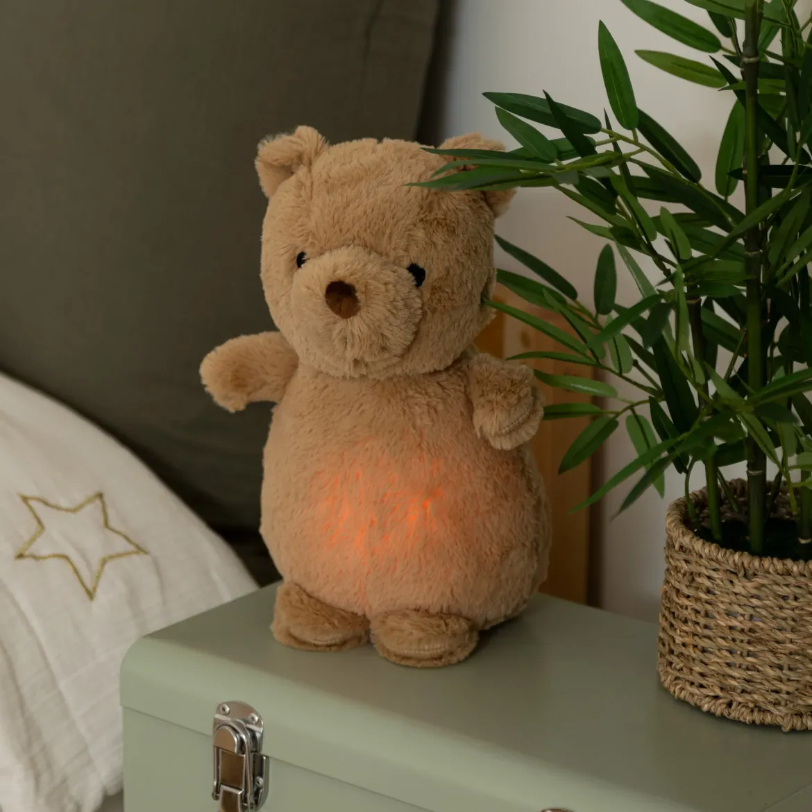 Lampka nocna dla dzieci MARRON pluszowy miś na baterie, wys. 27 cm