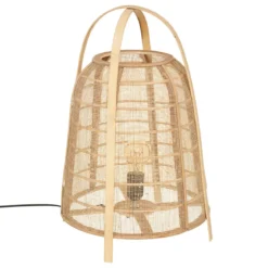 Lampka nocna w kształcie lampionu CARMEN, bambusowy klosz, wys. 49 cm