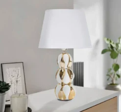 Lampka nocna z ceramiczną podstawą Ø 28 cm