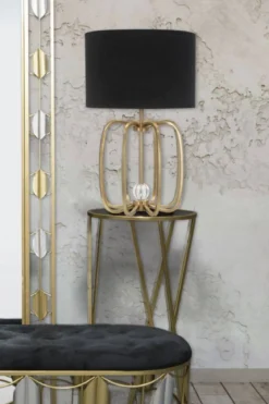 Lampka nocna ze złotym stelażem, Ø 38 cm