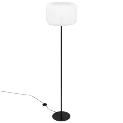 Lampka stojąca do salonu TOBIE z bawełnianym abażurem, Ø 37 x 150 cm