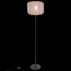 Lampka stojąca do salonu TOBIE z bawełnianym abażurem, Ø 37 x 150 cm