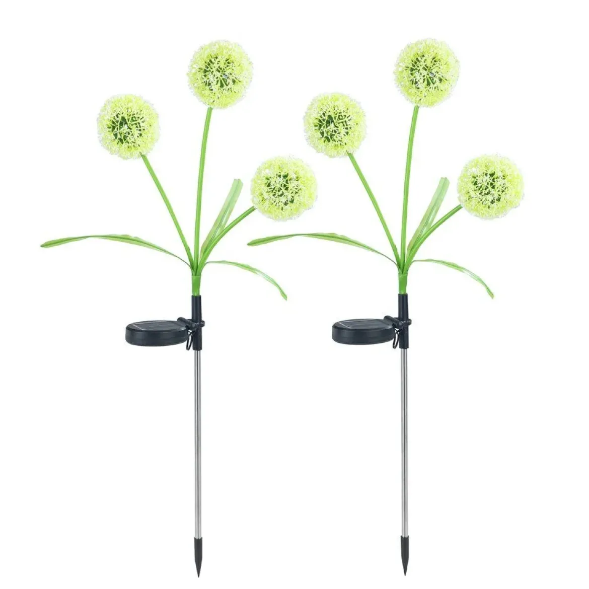 Lampki ogrodowe solarne, dmuchawce LED, 2 sztuki, 75 cm